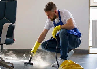 Man performing commercial cleaning service