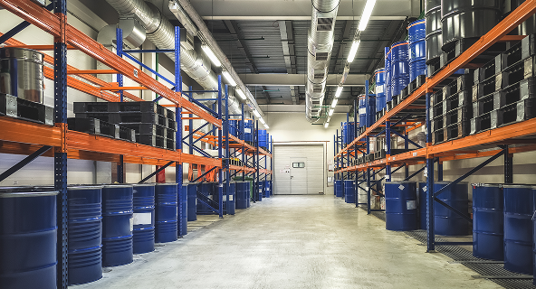 Clean warehouse after professional power sweeping services