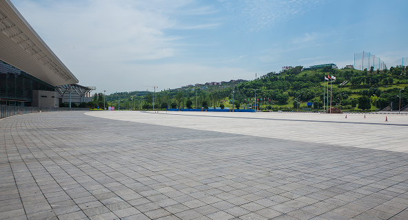 A clean commercial lot after pressure washing