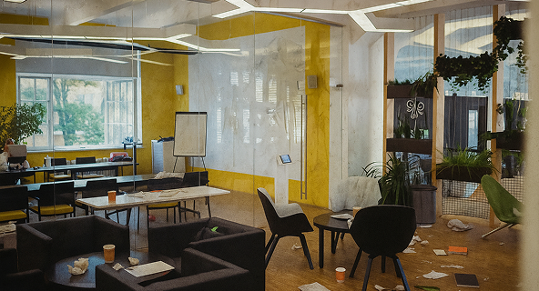 A dirty office space beofre tenant space services